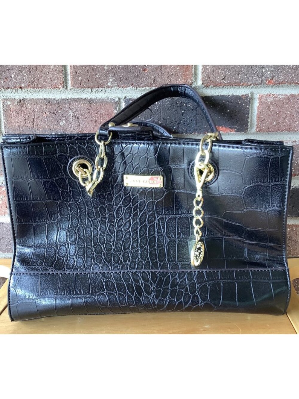 Anne Klein Klein Faux Crocodile Shoulder Purse Handbag -- NWOT